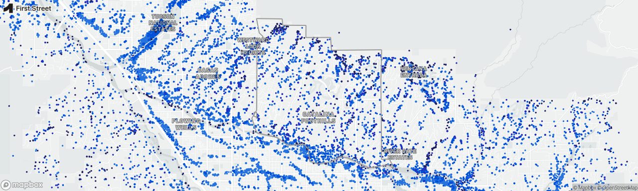 Map of 85718 First Street flood area
